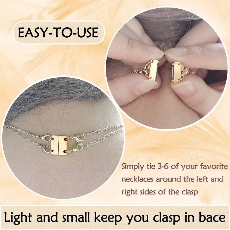 Qulltk Necklace Layering Clasp Magnetic Clasps for Jewelry, Gold and Silver Separator for Stackable Necklaces and Chains - Image 2